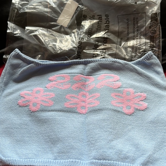 Baby Blue 222 Knitted Tube Top - Picture 9 of 16